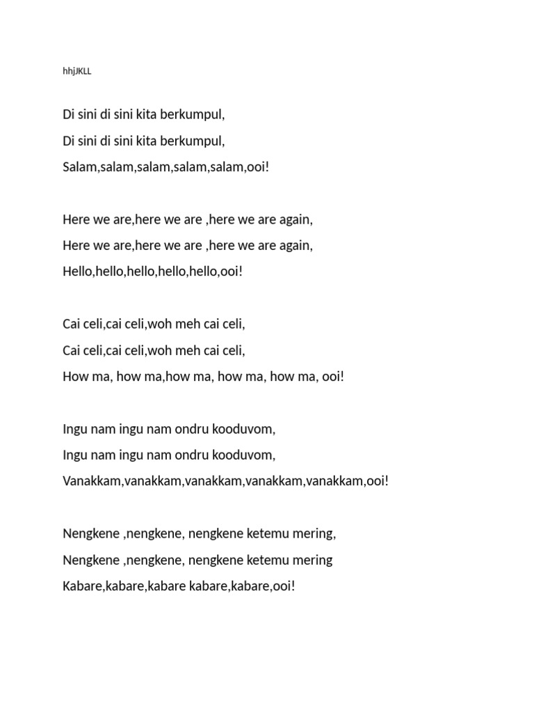 Lirik Lagu Di Sini Di Sini Kita Berkumpul Pdf