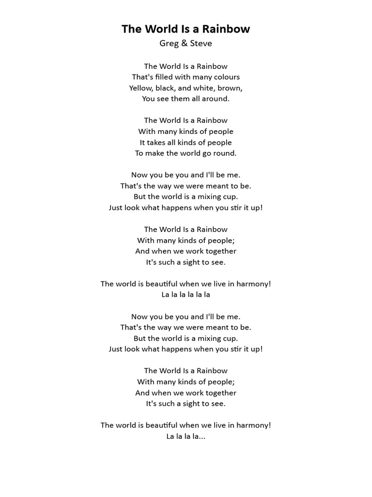 The World Is A Rainbow | PDF