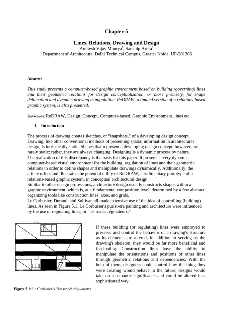 Chapter-5 Lines, Relations, Drawing and Design: Keywords | PDF