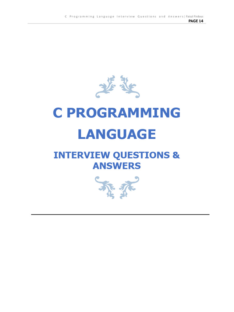 C Programming Interview Questions and Answers | PDF