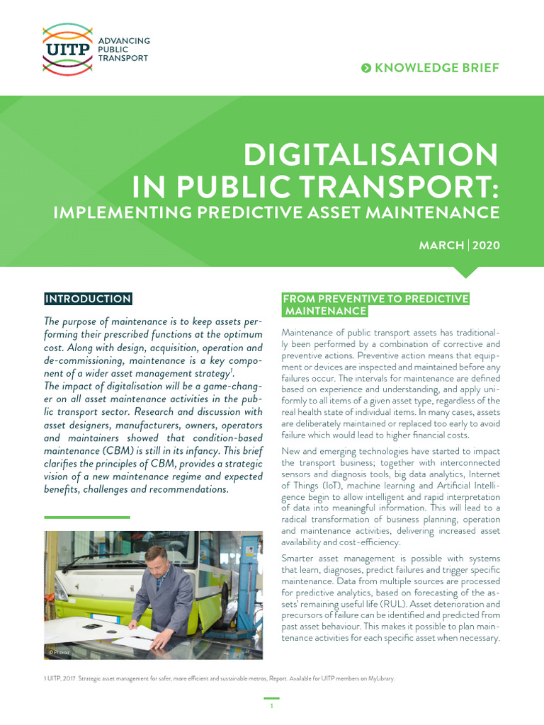 Digitalization in Public Transport UITP | PDF
