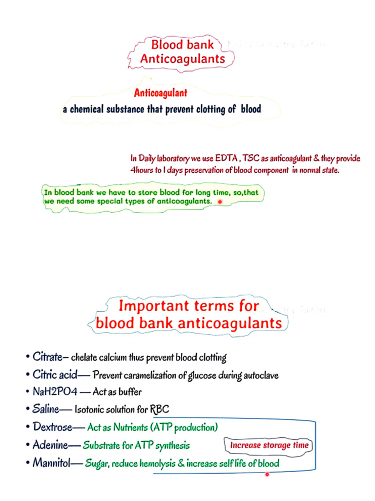 Blood Bank Anticoagulants | PDF