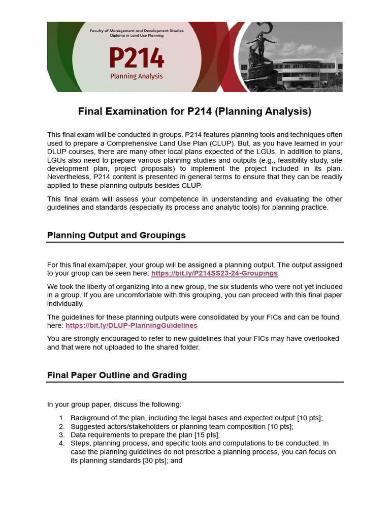Final Examination For P214 | PDF