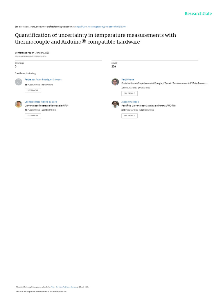 Quantification of Uncertainty in Temperature Measurements With ...