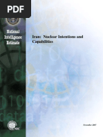 Iran: Nuclear Intentions and Capabilities: November 2007