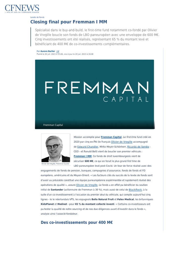 Closing Final Pour Fremman I MM | PDF
