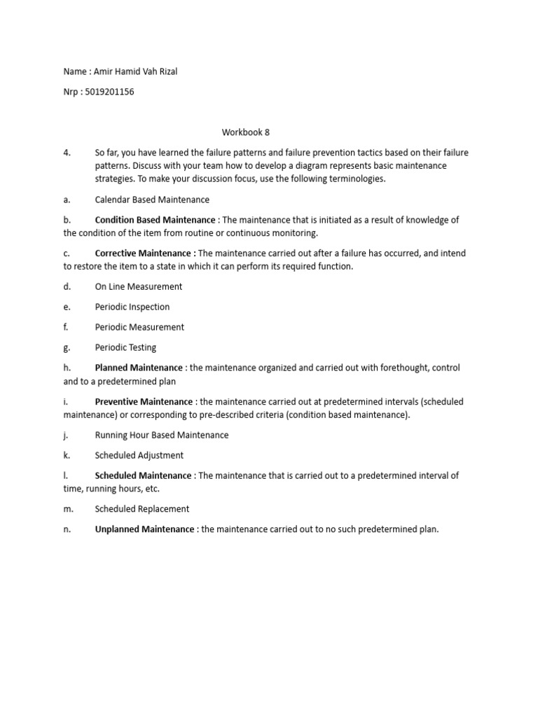 Maintenance Strategies and System Functionality | PDF | Reliability ...