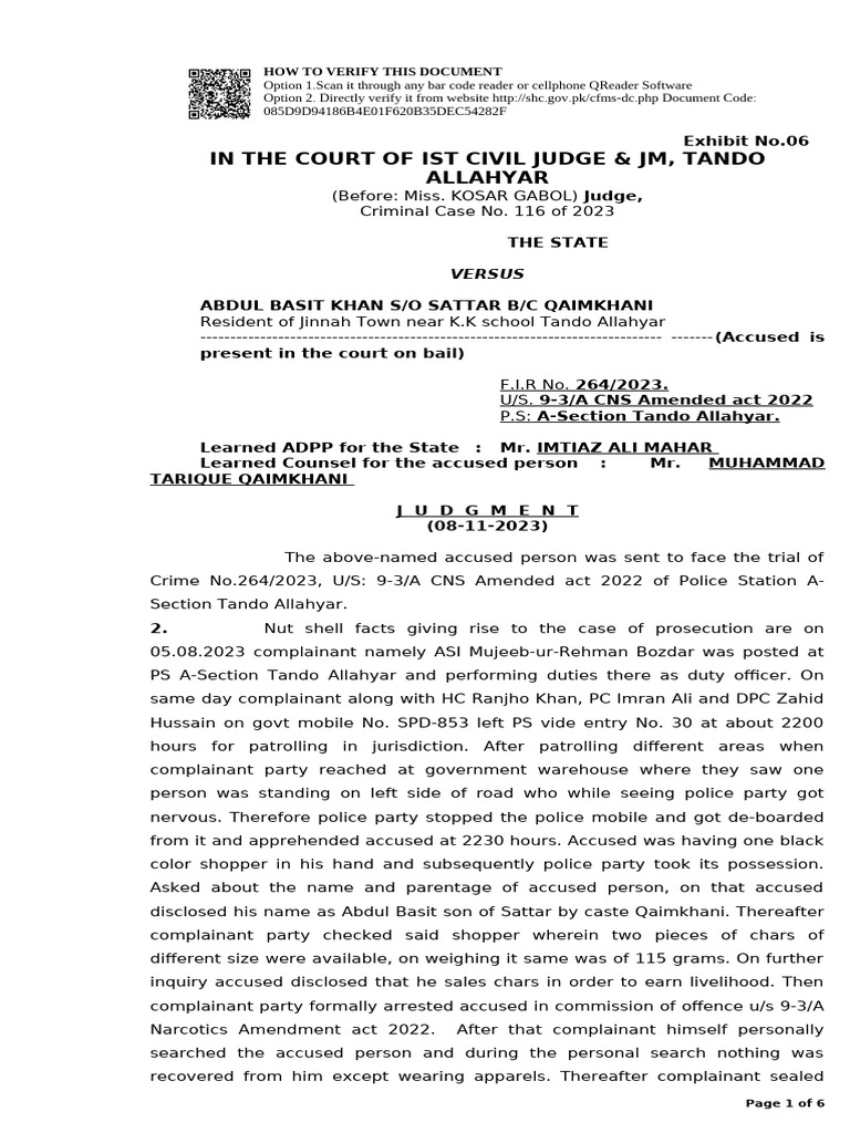 Acquittal in Narcotics Case Judgment | PDF | Reasonable Doubt | Prosecutor