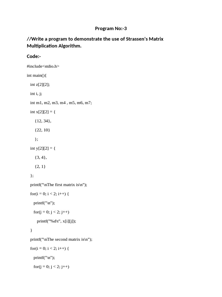 Program No. 3 | PDF