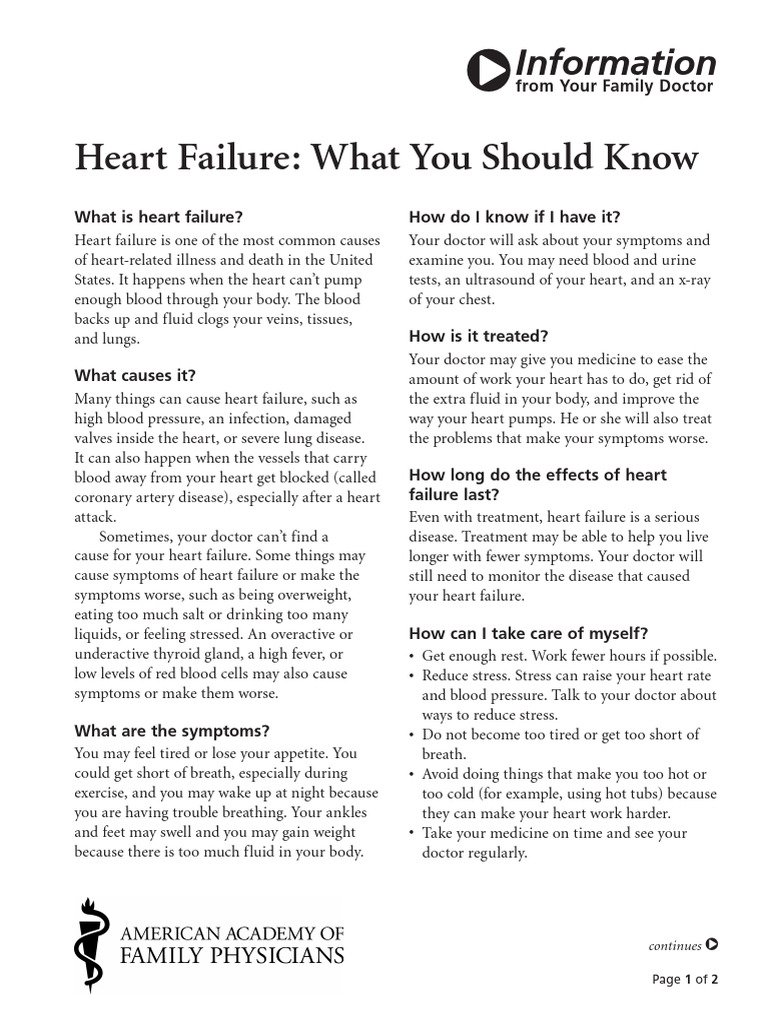 Heart Failure What You Should Know | PDF