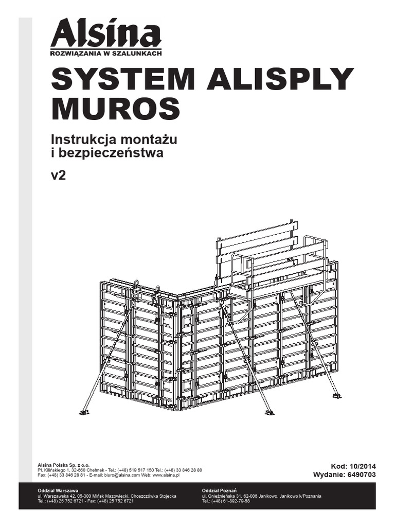 Instrukcja Montażu I Bezpieczeństwa Alisply Muros 10-2014 | PDF