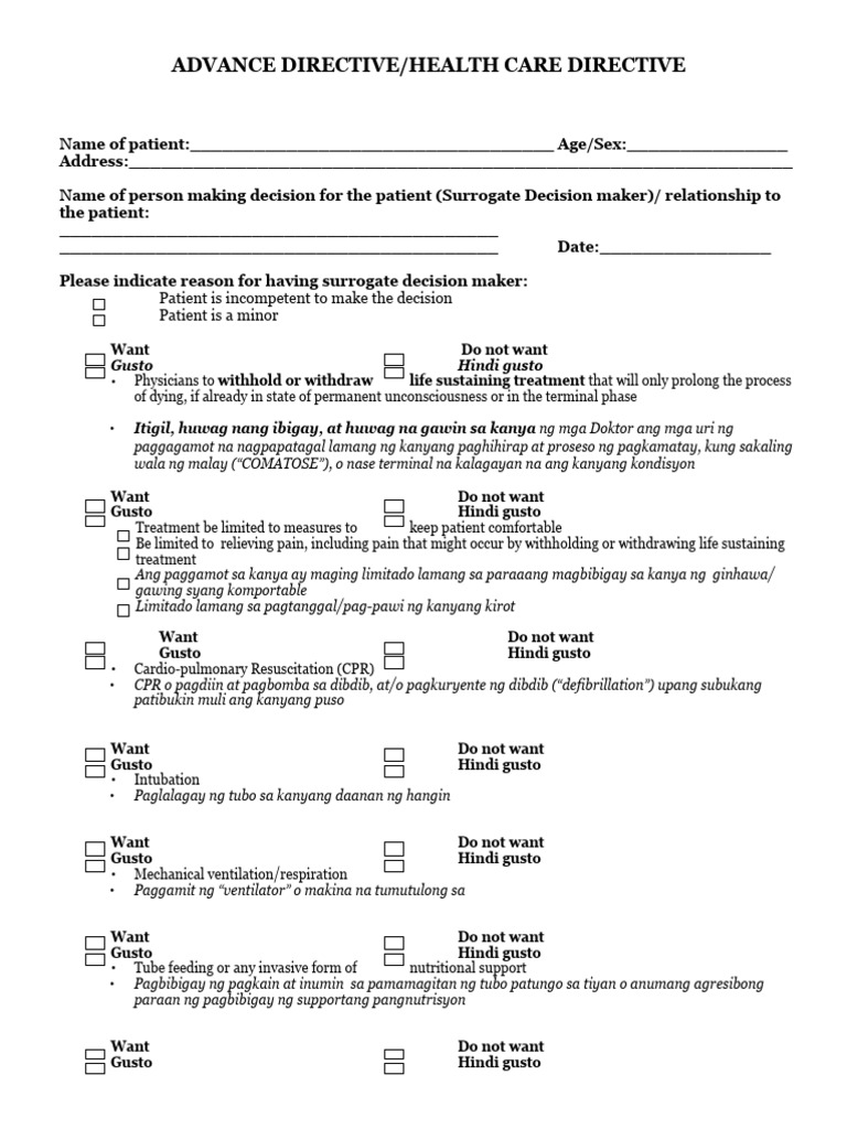 Advance Directive | PDF