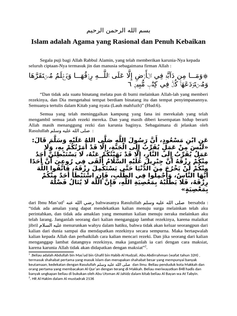 Islam Agama Rasional | PDF