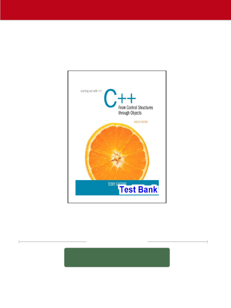Starting Out With C++ From Control Structures To Objects 8th Edition ...