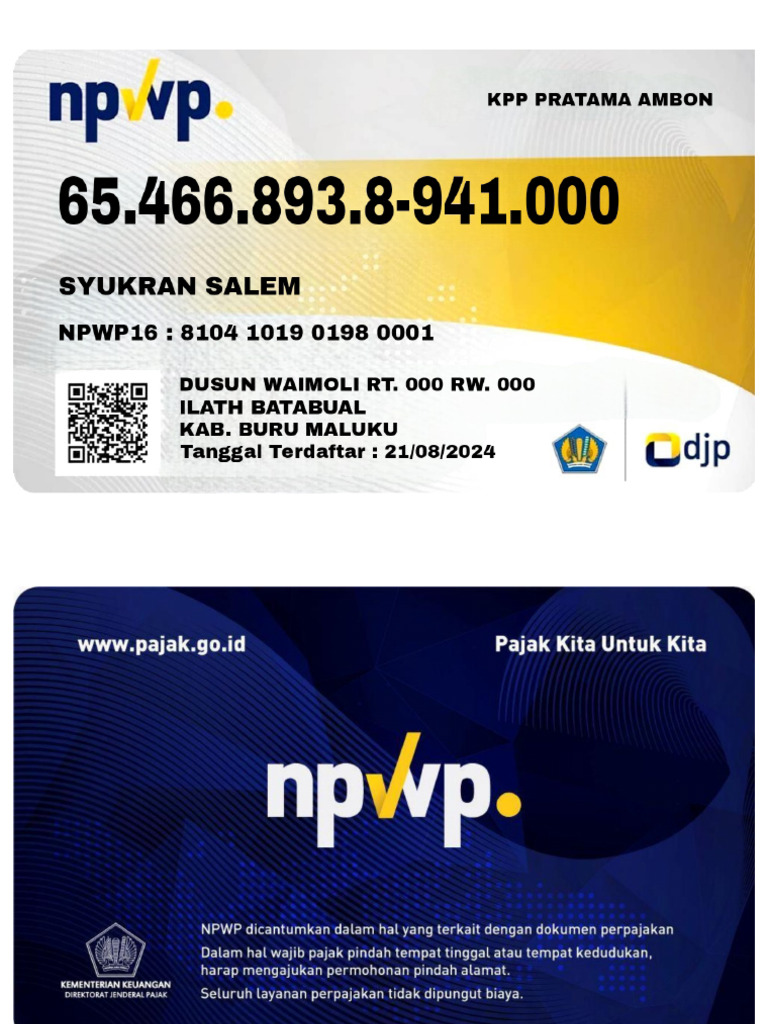 NPWP Syukran | PDF