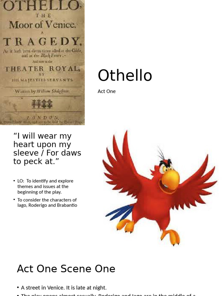 Othello Act One: Themes and Character Insights | PDF | Othello | Iago