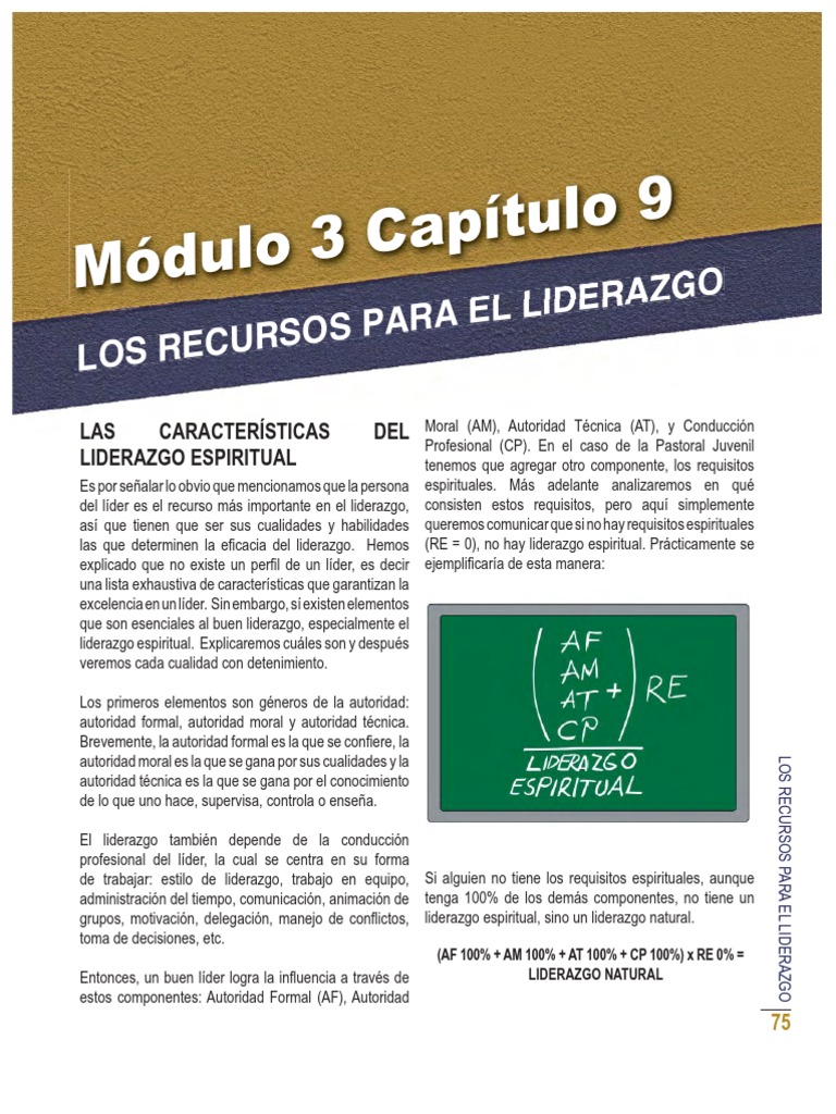 Los Recursos para El Liderazgo Modulo 3 Cap 9 | PDF | Liderazgo | Jesús