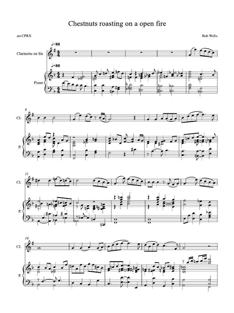 Chestnuts Roasting On An Open Fire Clarinette - Partition Complète | PDF