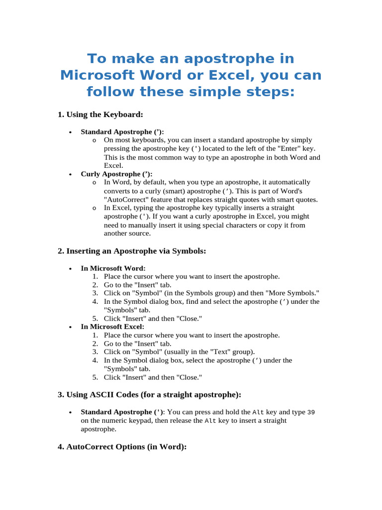 How To Type An Apostrophe In Word – BQCL