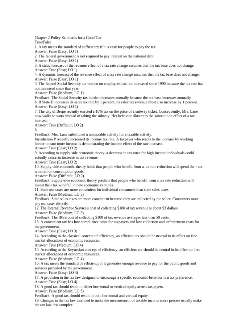 Ch ng 2 policy standards for a good tax pdf