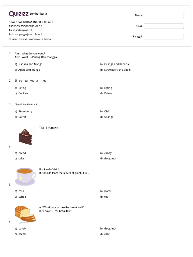 Delicious Discoveries: Exploring Food and Beverages for Class 4!