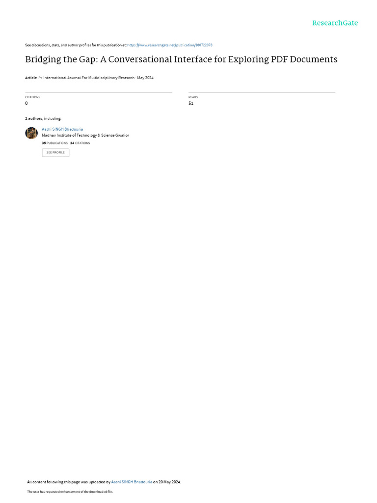 Bridging The Gap: A Conversational Interface For Exploring PDF ...