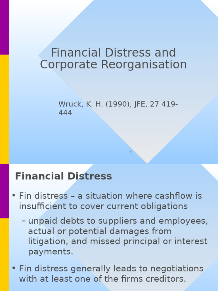 Financial Distress and Reorganisation | PDF