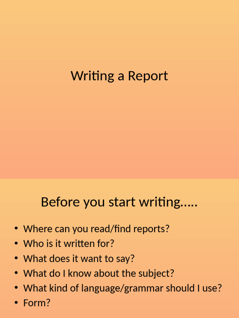 Writing a Report PDF