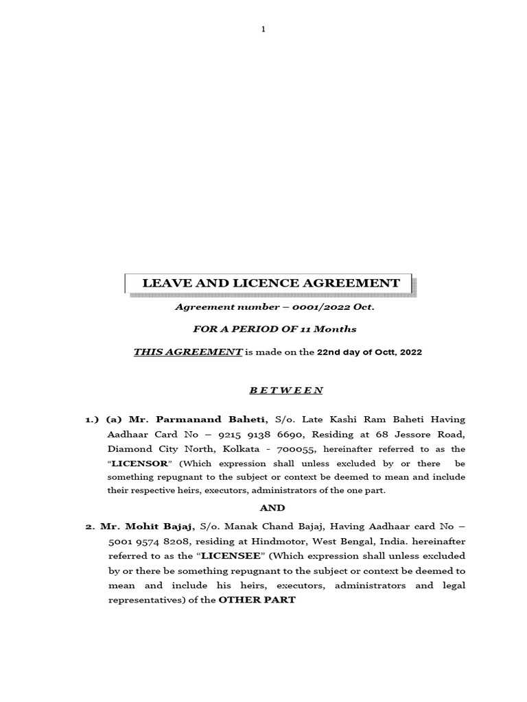 HM Rent Agreement | PDF