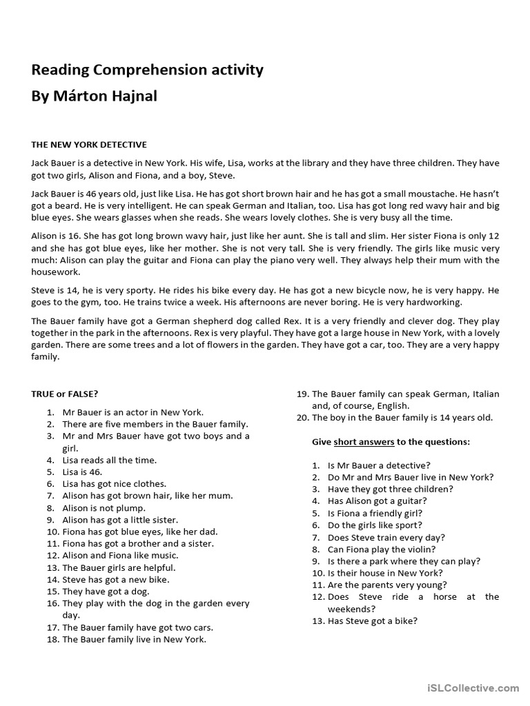 Reading Comprehension | PDF