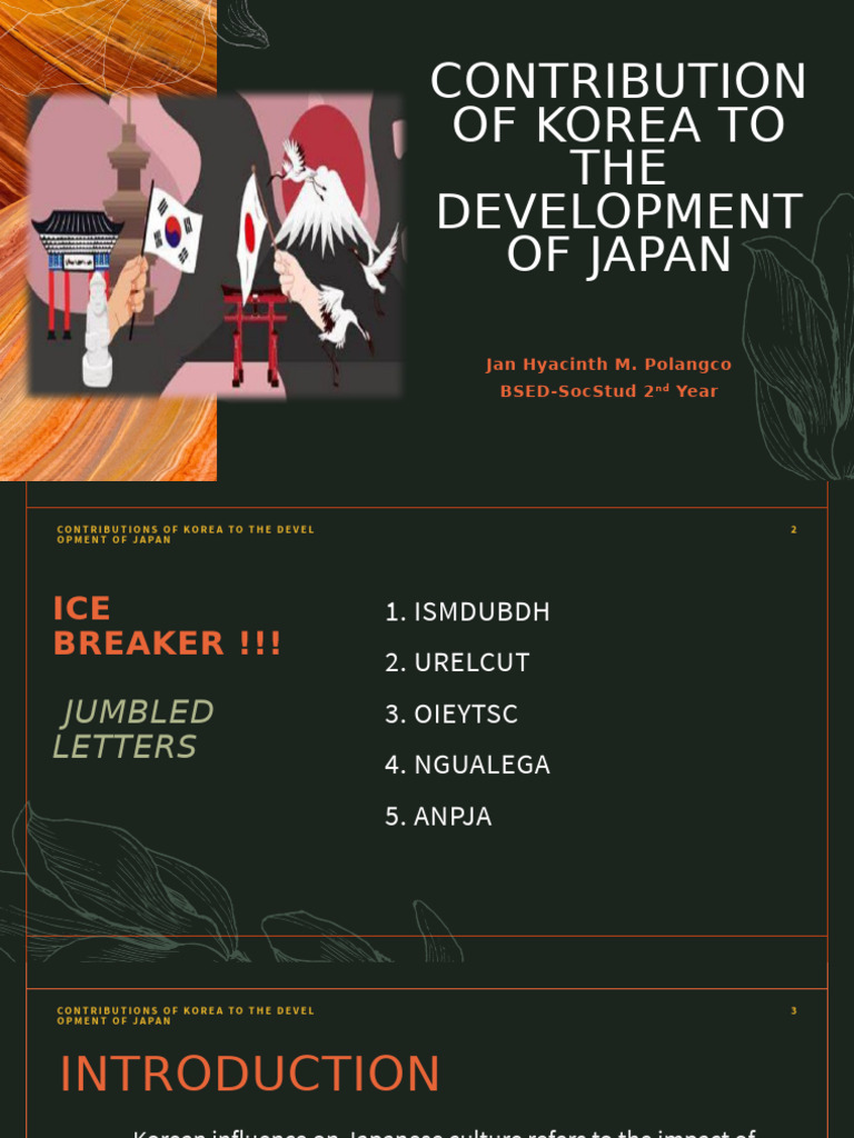 CONTRIBUTION OF KOREA TO THE DEVELOPMENT OF JAPAN PDF Korea