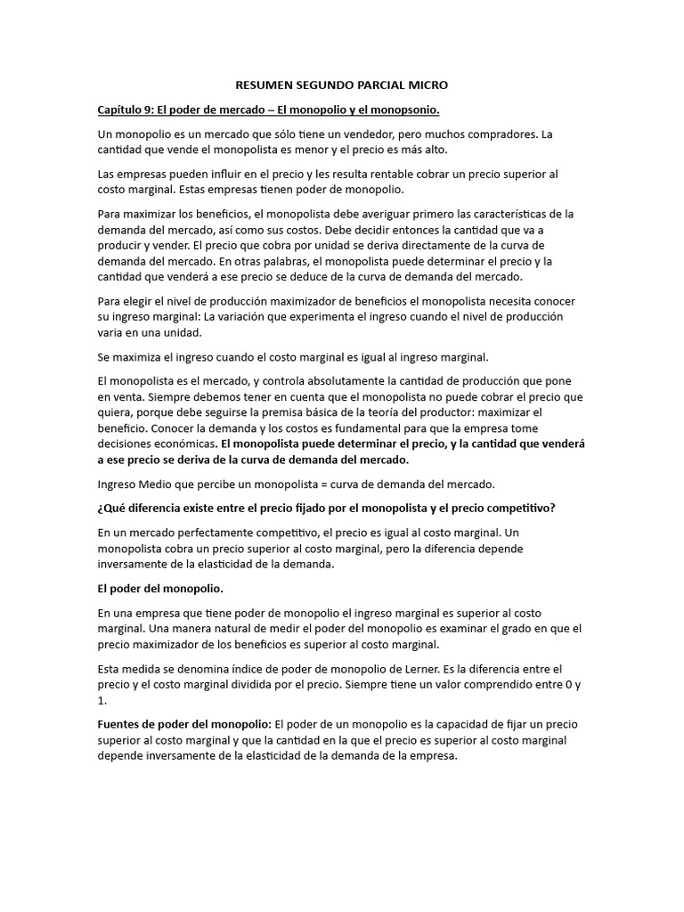 Resumen Micro 2do Parcial | PDF