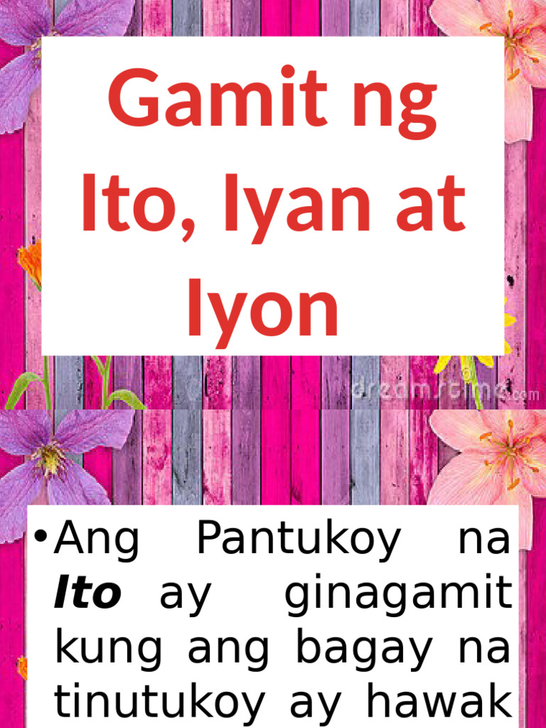 Gamit NG Ito Iyan at Iyon | PDF