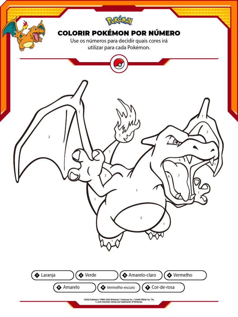 Color by Number Charizard Br | PDF