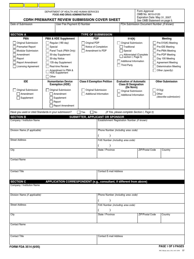 Form FDA 3514 | PDF
