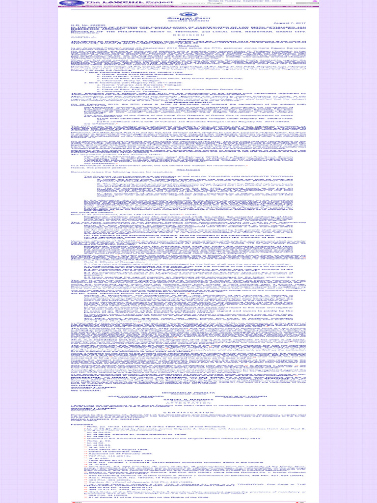 Birth Certificate Cancellation Case Review | PDF | Birth Certificate ...