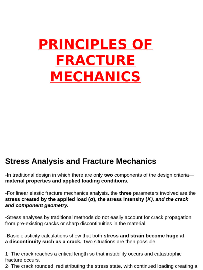 Fracture Mechanics: Stress Analysis Basics | PDF | Fracture | Science ...