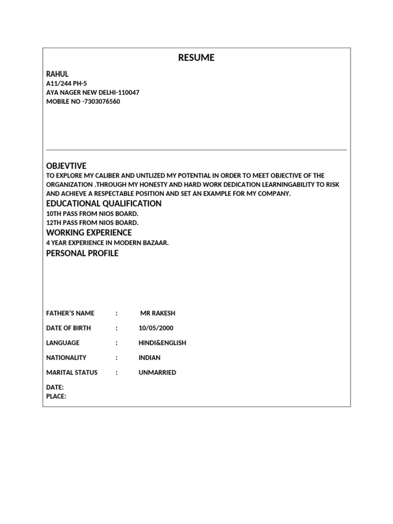 Resume Rahul | PDF
