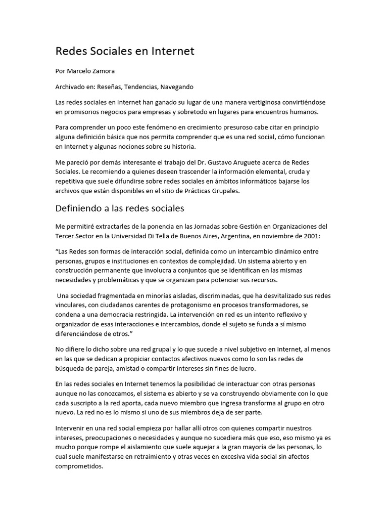 Redes Sociales en Internet | PDF | Servicio de redes sociales | Internet