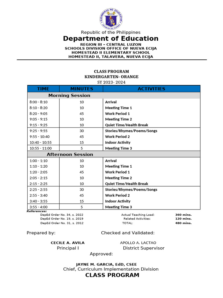 Homestead II Elementary Class Program 2023 | PDF | Teachers | Physical ...