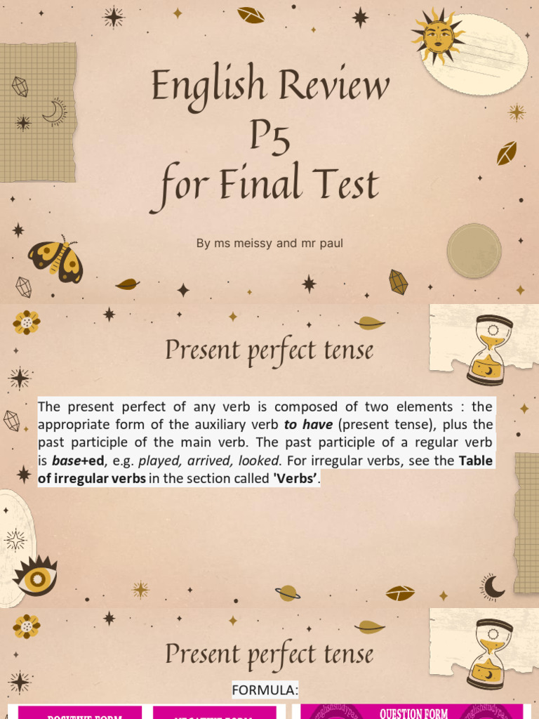 English p5 Review Final Test Semester 2 | PDF