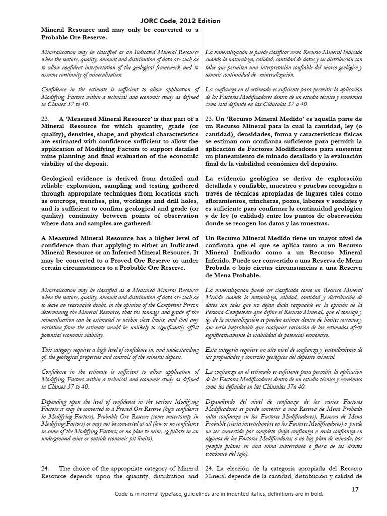 Jorc code pdf
