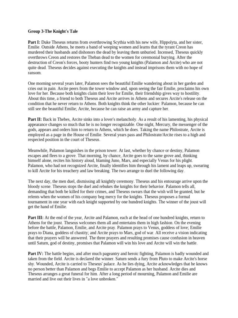 Group+3 The+Knight's+Tale | PDF