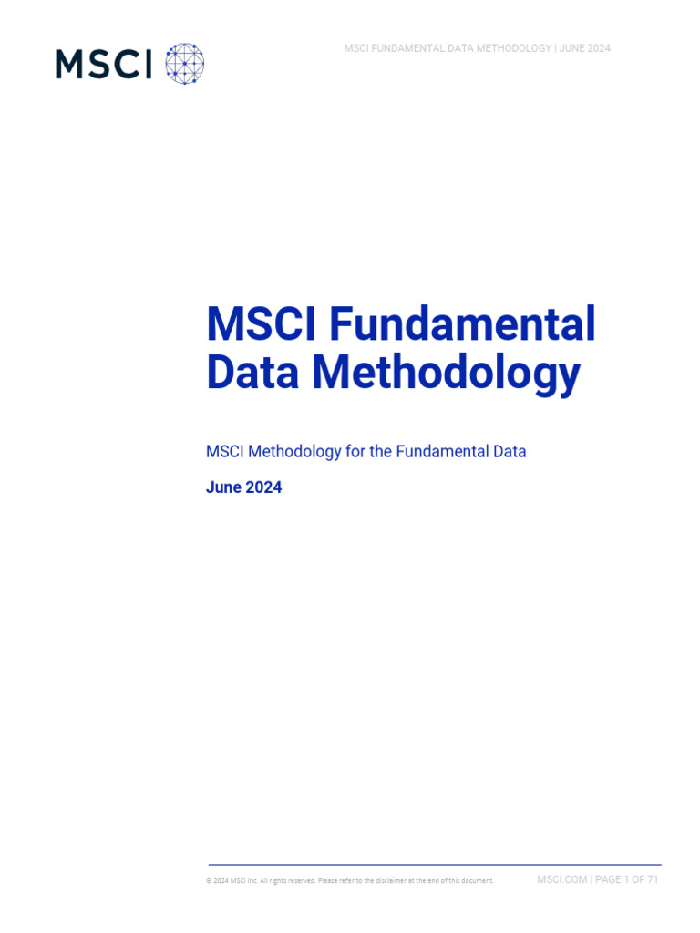 MSCI Fundamental Data Methodology 20240625 | PDF