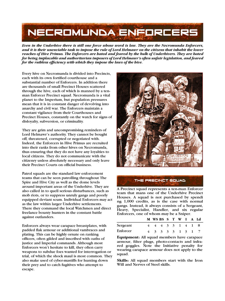NCE Necromunda Enforcers v0.2 | PDF