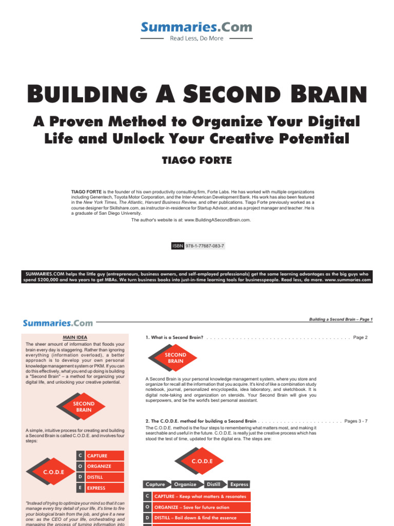 Building a second brain pdf
