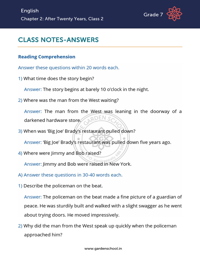 AK CN Grade+7 English Chapter+2 Class+2 | PDF