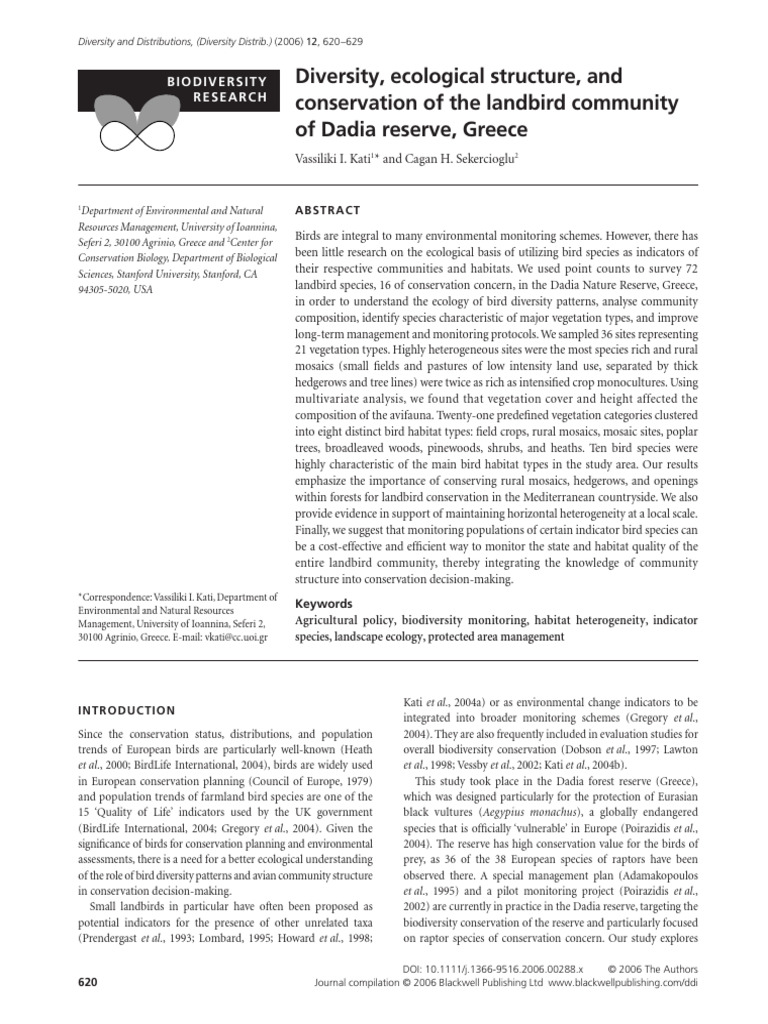 Diversity and Distributions | PDF