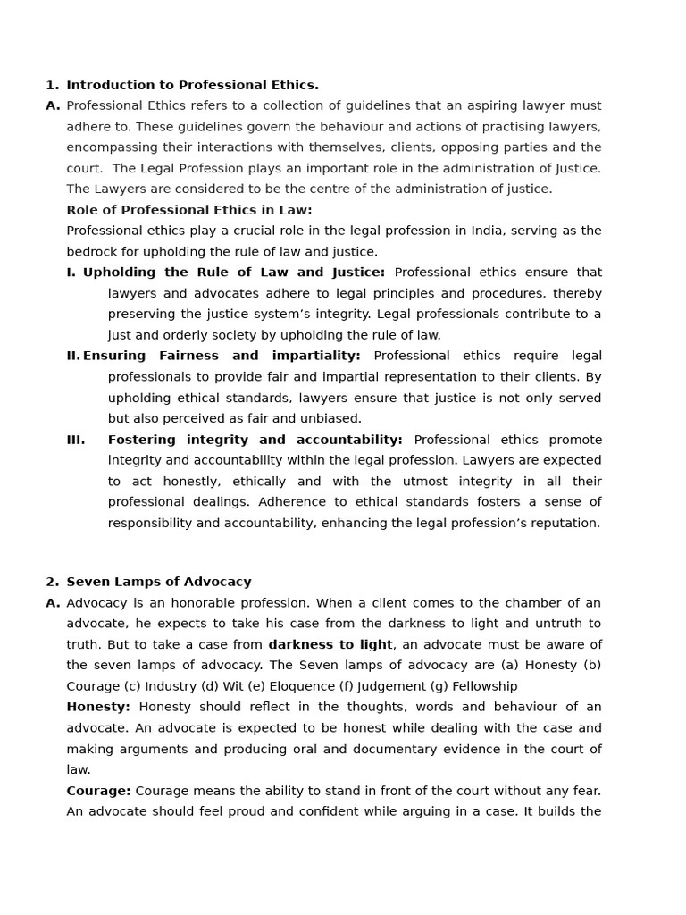 Introduction To Professional Ethics | PDF