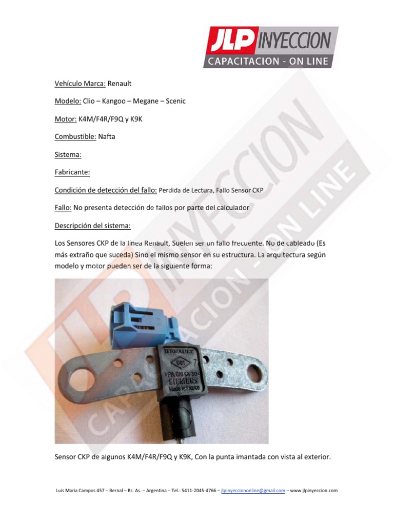 Nota Tecnica - Fallo Sensor CKP Perdida Lectura RPM | PDF